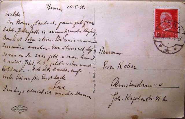 Postcard to Eva Kober-Hainauer