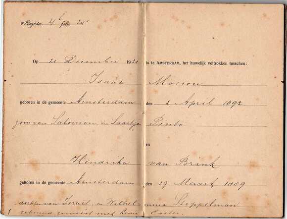 Family records Moscou-van Brink