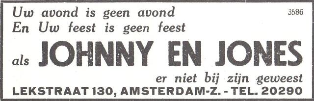 Advertentie van het duo Johnny & Jones