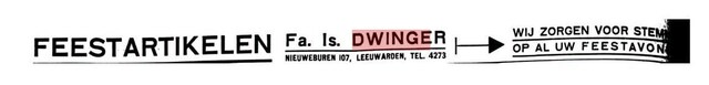 Feestartikelen Dwinger