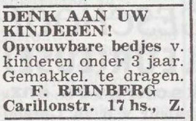 Advertentie van Felix Reinberg