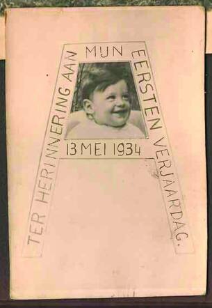 Antonie (Tonie) Fontijn on his first birthday
