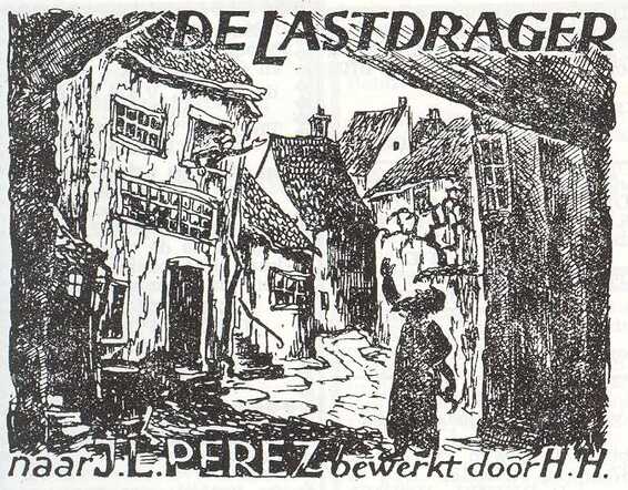 Tekening van Fré Cohen bij het verhaal 'De lastdrager' naar J.L. Perez