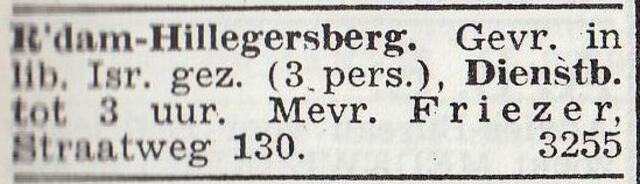 Advertentie van het gezin Friezer