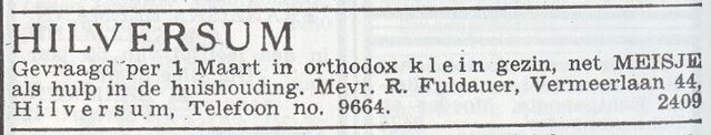Advertentie van mw. Fuldauer