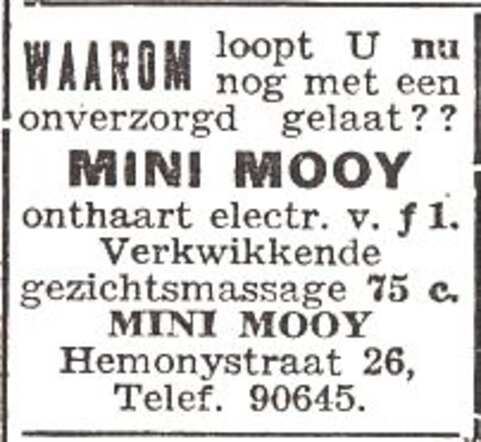 Advertentie van Mina Flora Mooij