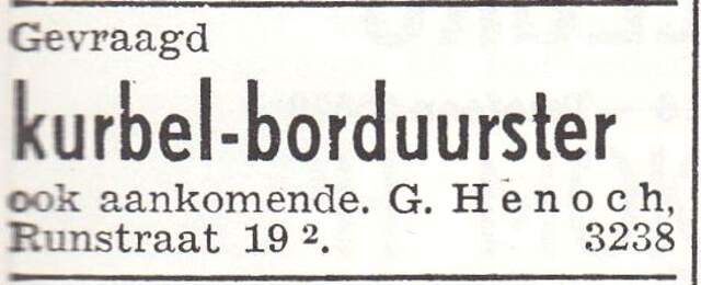 Advertentie van Gerhard Henoch