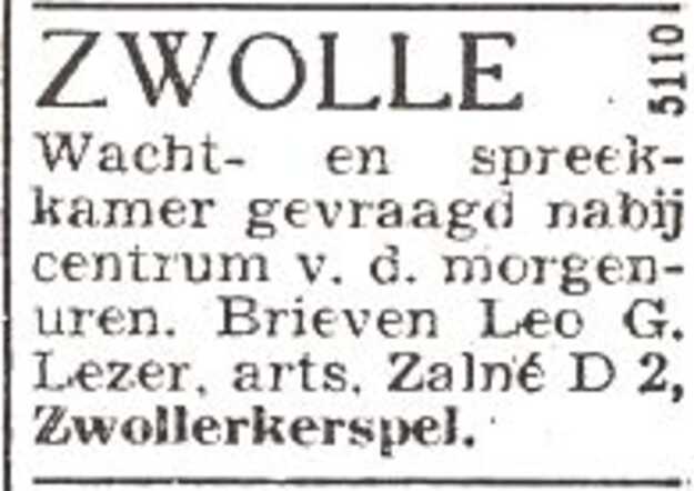 Advertentie van Lion Gerzinus Lezer