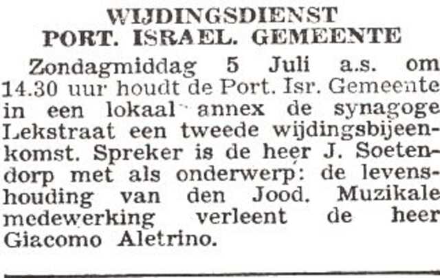 Optreden van Jacques (Giacomo) Aletrino