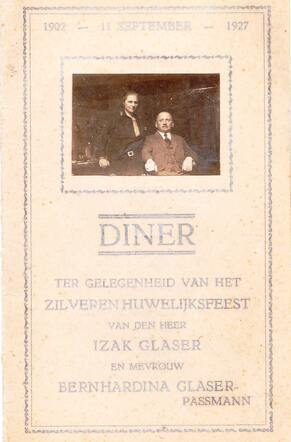 Zilveren huwelijks diner