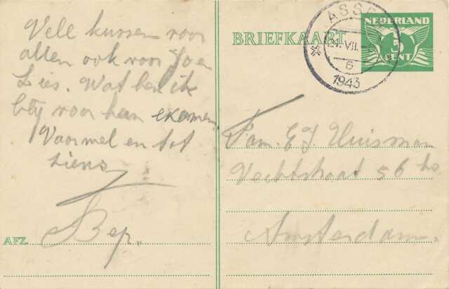 Briefkaart achterzijde