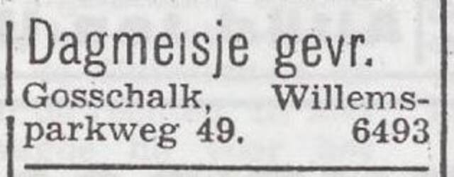 Advertentie van Vrouwtje Gosschalk-van Esso