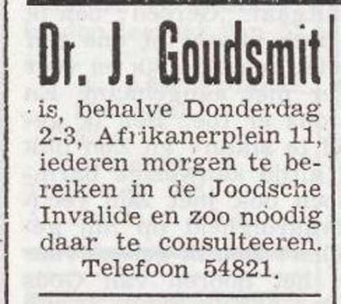 Mededeling van dr. Jacob Goudsmit