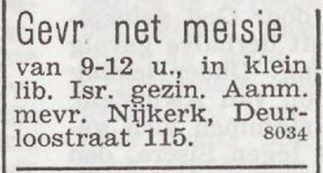 Advertentie van Duifje Nijkerk-Goudvis