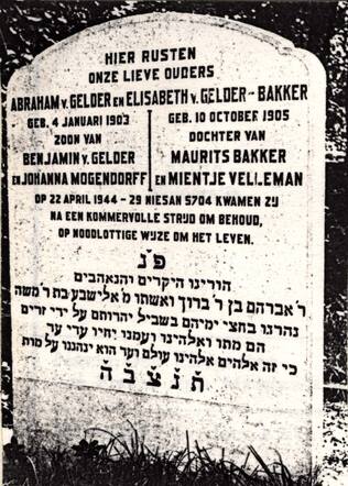 Grafsteen van Abraham en Elisabeth van Gelder-Bakker