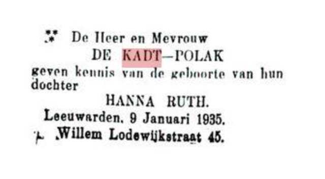 Kennisgeving van de geboorte