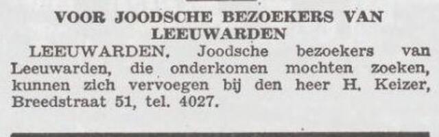 Mededeling van Heiman Keizer