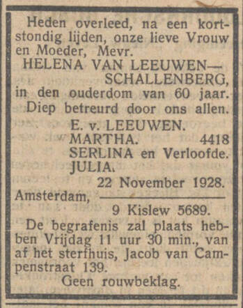 Helena van Leeuwen-Schallenberg