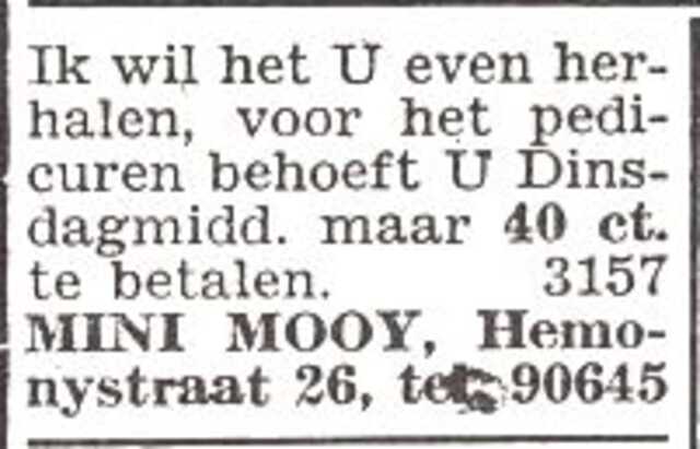 Advertentie van Mina Flora Mooij