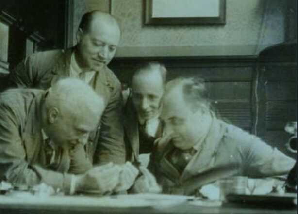 De leiding van diamantslijperij 'Benj. A. Soep & Co' eind jaren '30