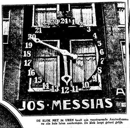 Het Centrum, 16 maart 1927, pag. 10. De reuzenklok met 24 uren van Josua Messias.