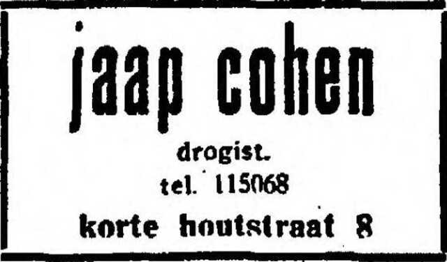 Het Vaderland staat- en letterkundig nieuwsblad, 26 februari 1933, pag. 10. Adv. Jacob Joseph (Jaap) Cohen.