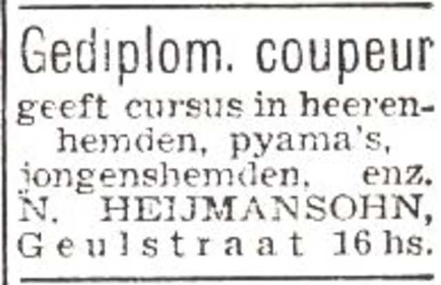 Advertentie van Nachmann Heymansohn