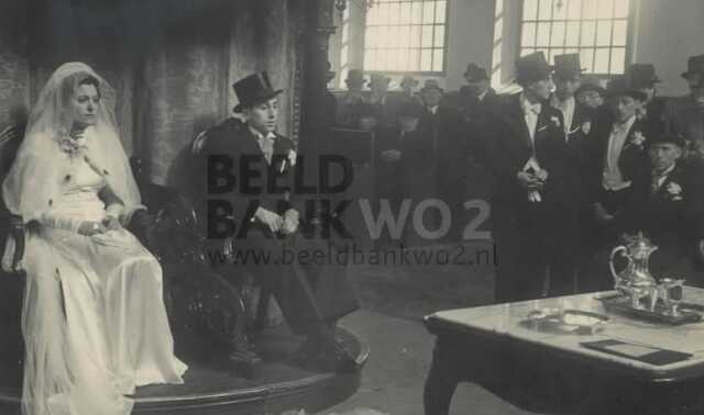 Huwelijk van Philip Flesschedrager en Elisabeth Appelboom, maart 1942