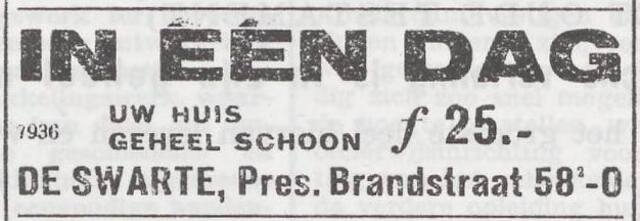 Advertentie van Isaäc de Swarte