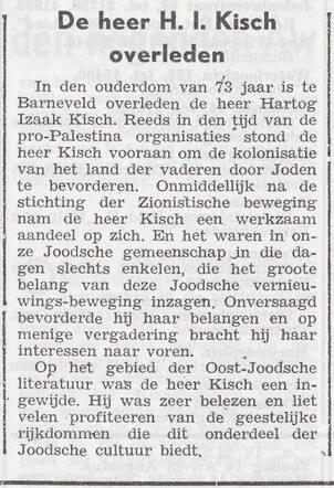 In Memoriam Hartog Izak Kisch