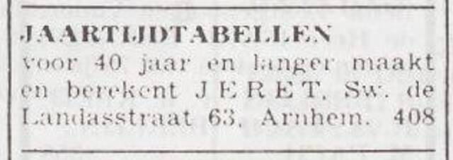 Advertentie van Ischl Jeret