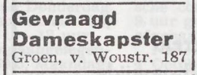 Advertentie van kapper Isaac Groen