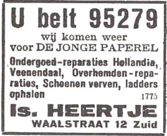 Advertentie van Israel Heertje