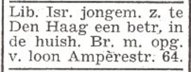Advertentie van Izak Benjamin Rudolph Akker