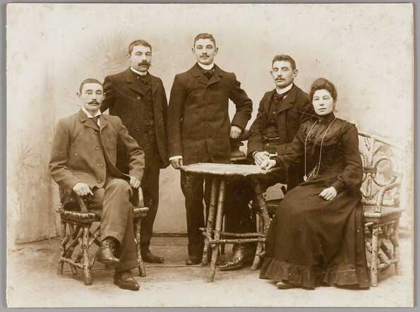 Jacob Joseph Nathans, the fourth from left, about 1895