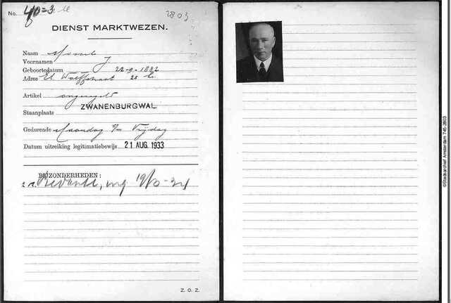 Marktkaart van Jacob Mossel