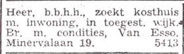 Advertentie van de heer Jacob van Esso