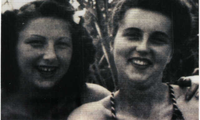 Beppie Jacobs (left) with her sister Flora (who survived)