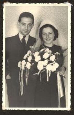 Jacob (Jacques) Polak met zijn echtgenote, 29 juli 1942