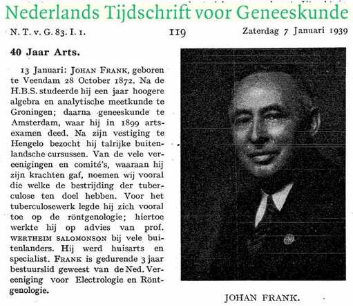 Johan Frank 40 jaar Arts