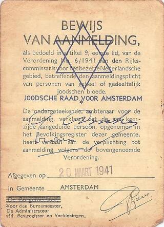 Proof of registration Johanna Bloemhof