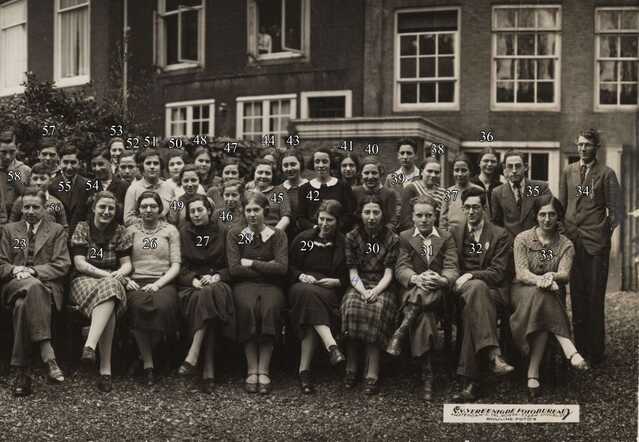 Joodsche HBS Amsterdam 1937, detail 4. Zie ook detail 3.