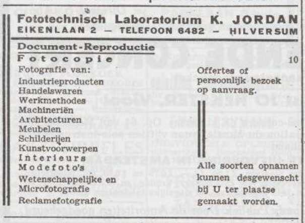 Advertentie van Karl Jordan