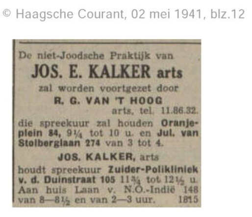 Jos. E. Kalker arts