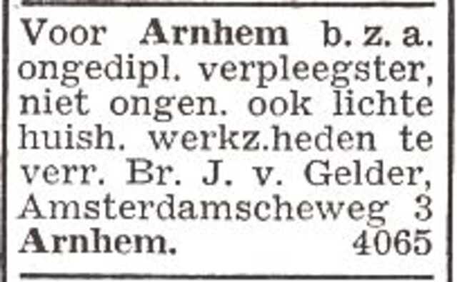 Advertentie van Julchen van Gelder