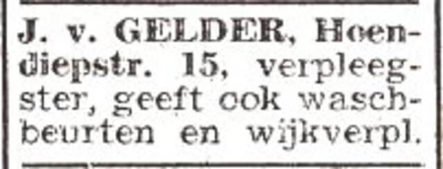 Advertentie van Julie van Gelder
