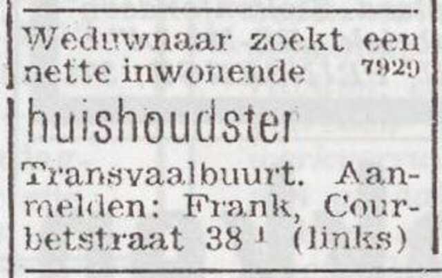 Advertentie van Julius Frank