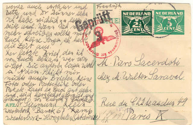 Card from Siegmund Klein