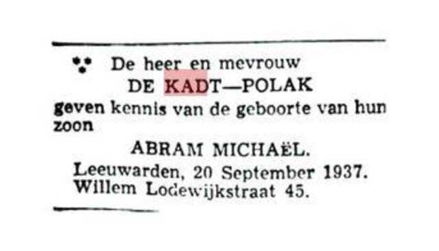 Kennisgeving van de geboorte