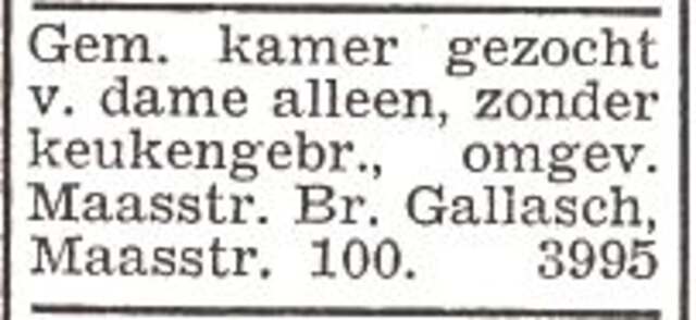 Advertentie van Emilie Kahlenberg-Wolff